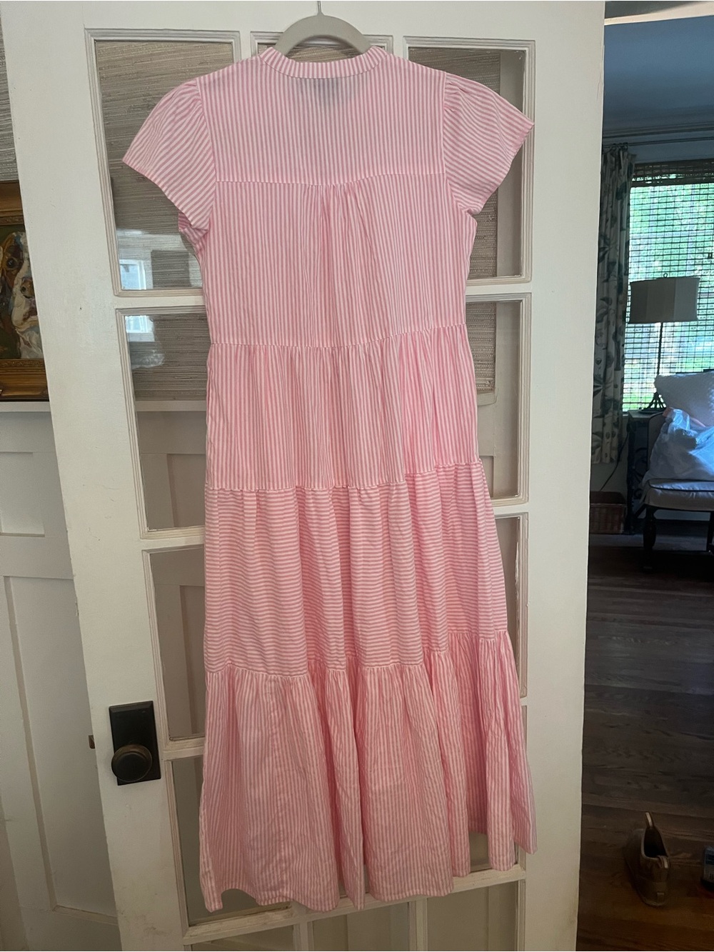 Madison Mathews Pink and White Striped Tiered Maxi Dress - Picture 3 of 4